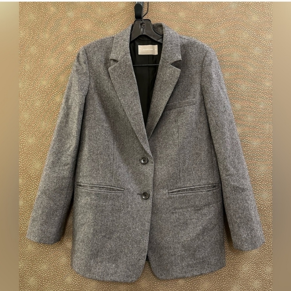 Everlane Wool Blended Oversized Blazer Herringbone